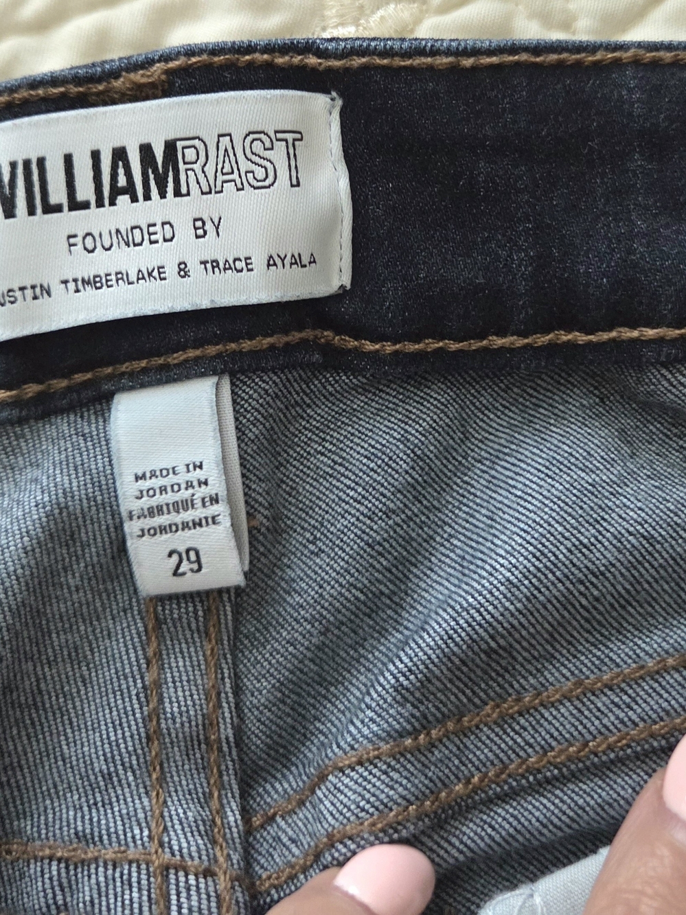 William Rast Women's Skinny Jeans - Faded Blue with Brown Stitching